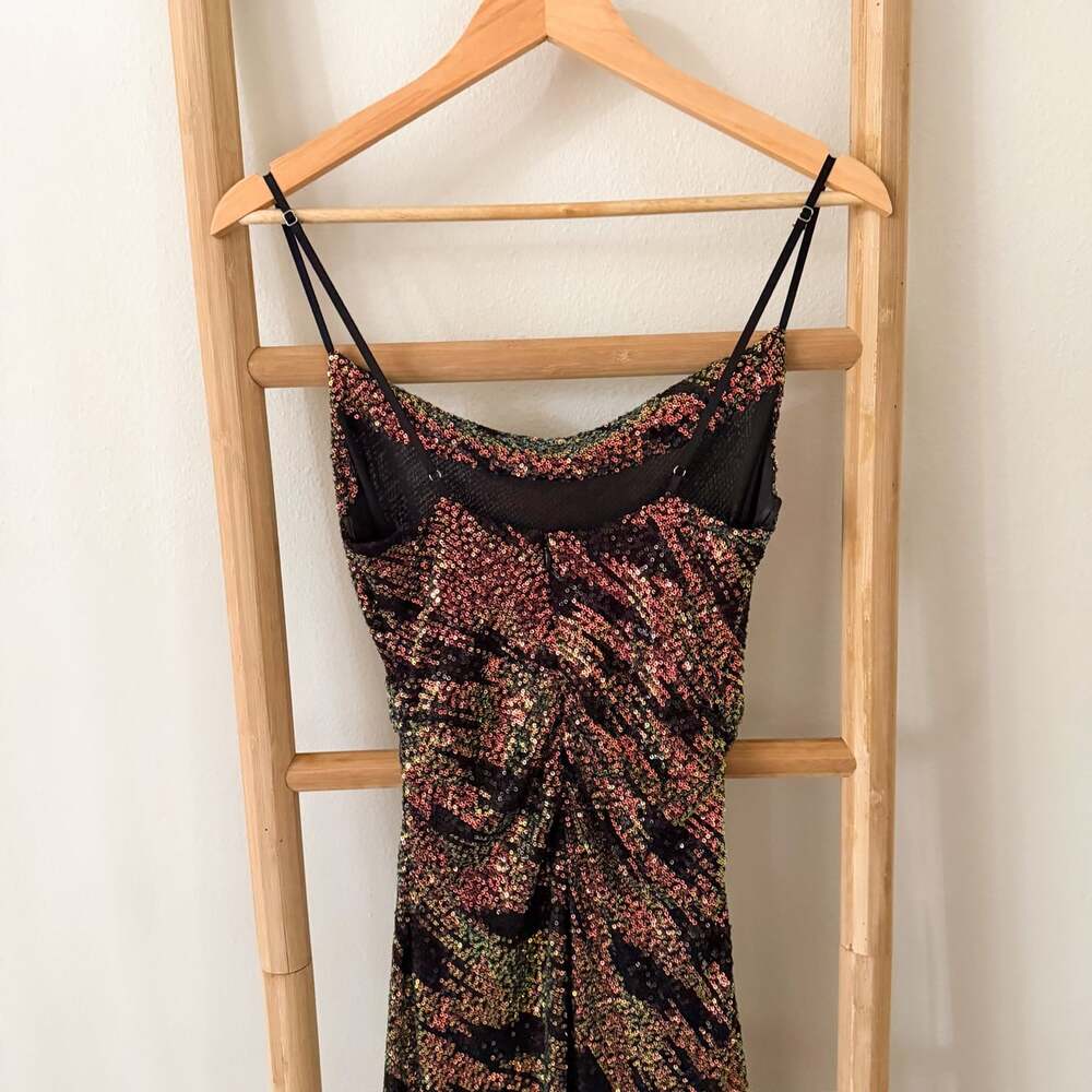 ASTR The Label Hollywood Dress S Black Pink Multi Sequin Midi Slip Party - Picture 8 of 12